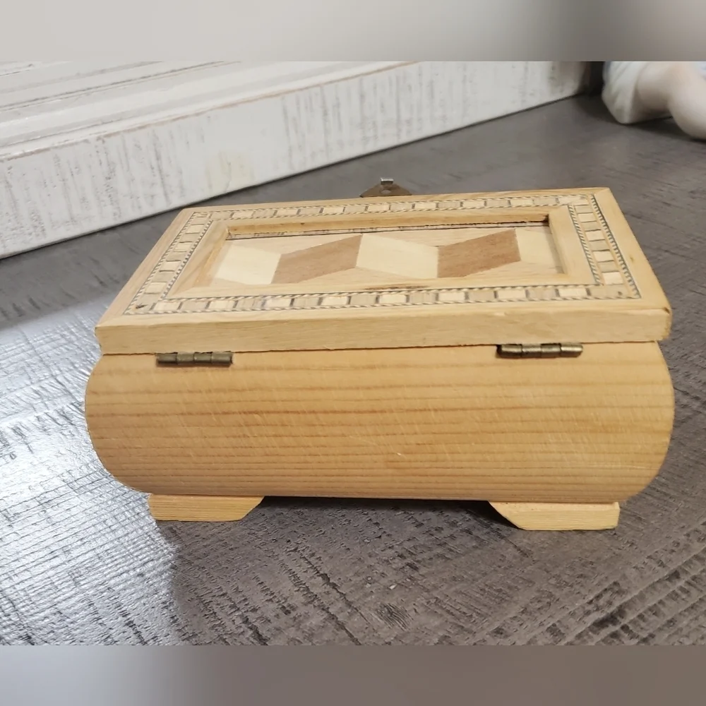 & Other Stories Wooden Jewelry Box with Geometric Design